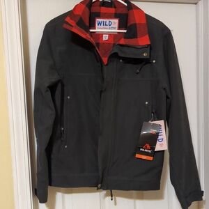 Men's Black Jacket with Red Accents